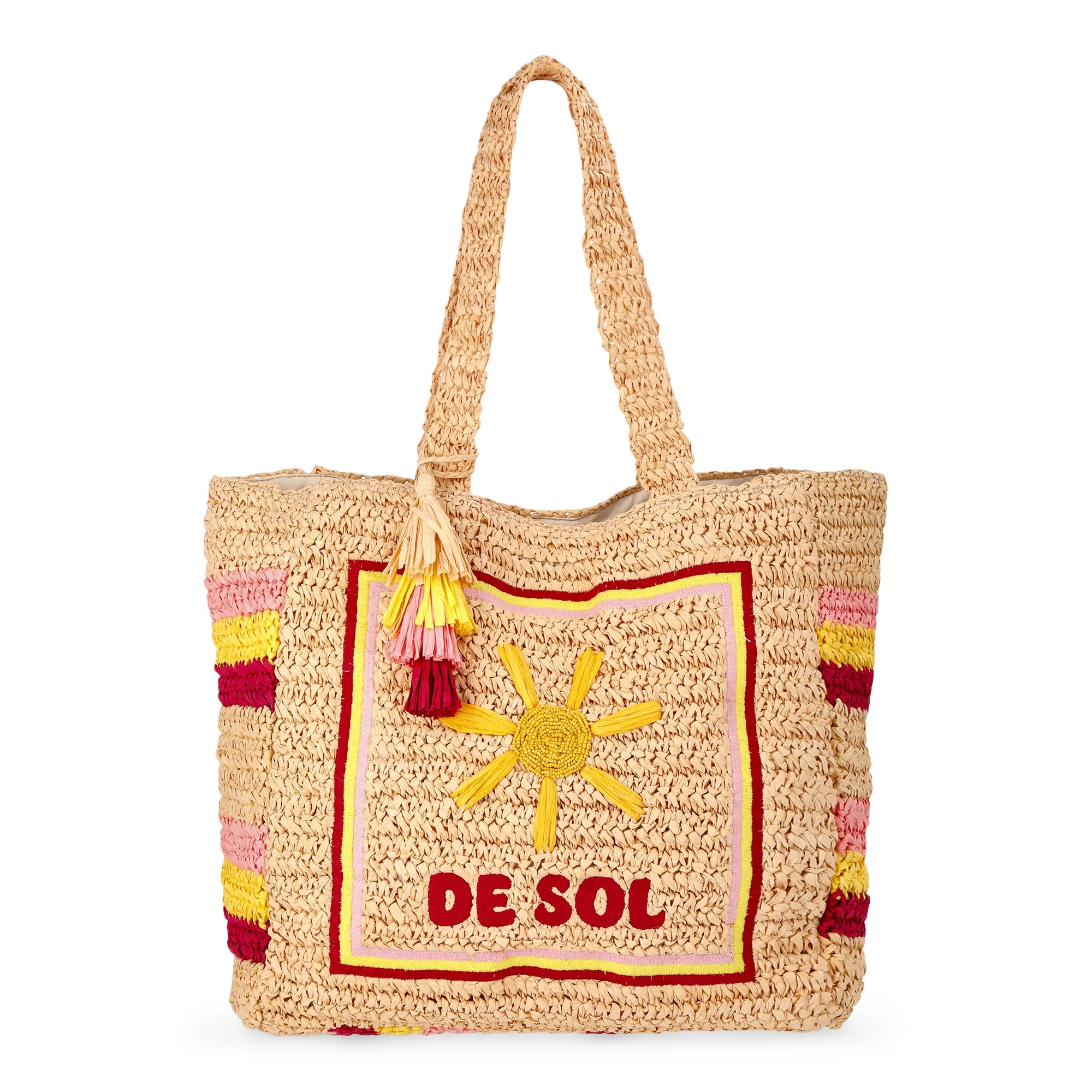 No Boundaries Women's De Sol Beach Tote Bag, Multi Del Sol | Walmart (US)