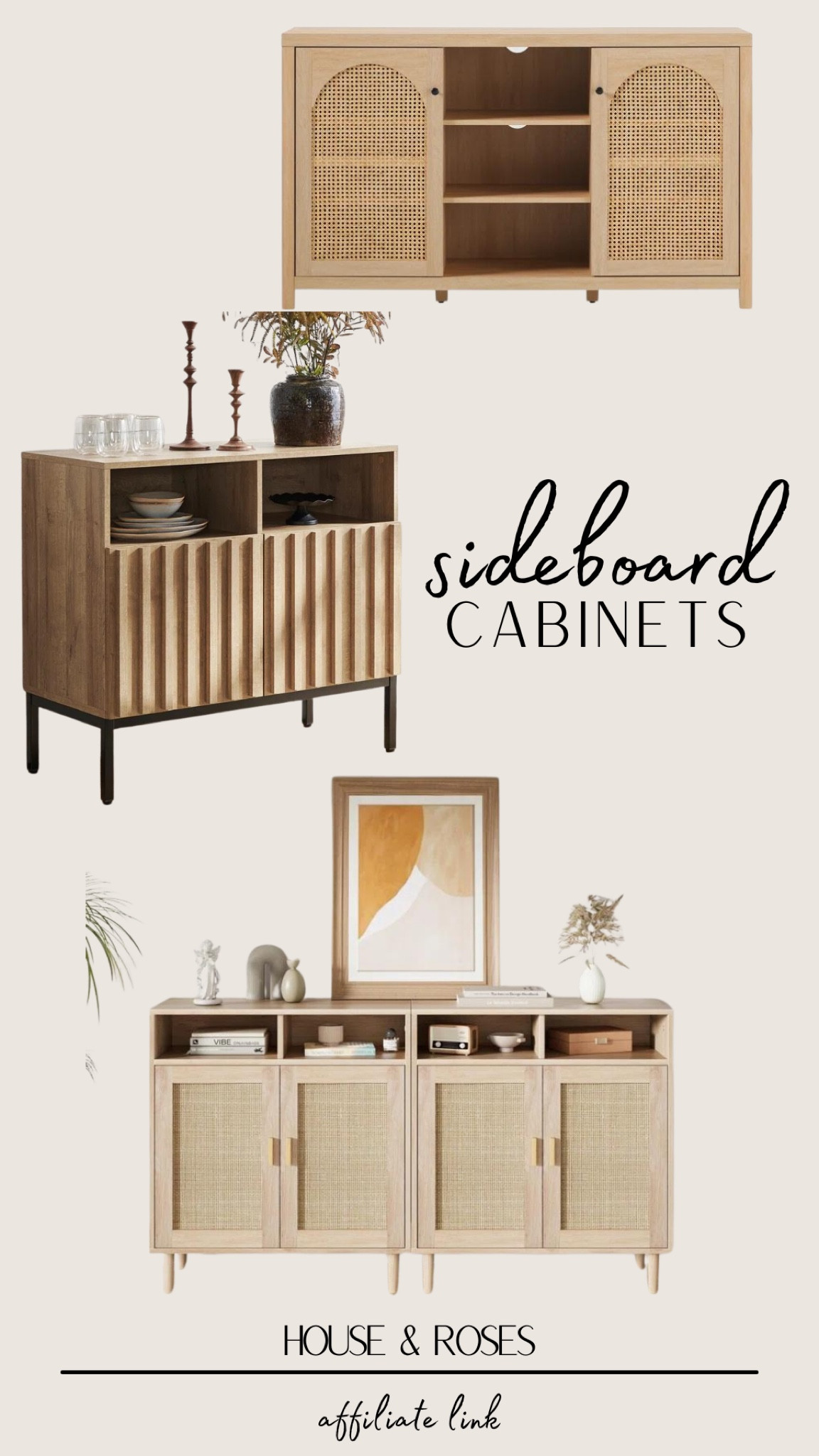 Sideboard cabinets with open and closed storage #LTKCanada 

#LTKStyleTip #LTKHome