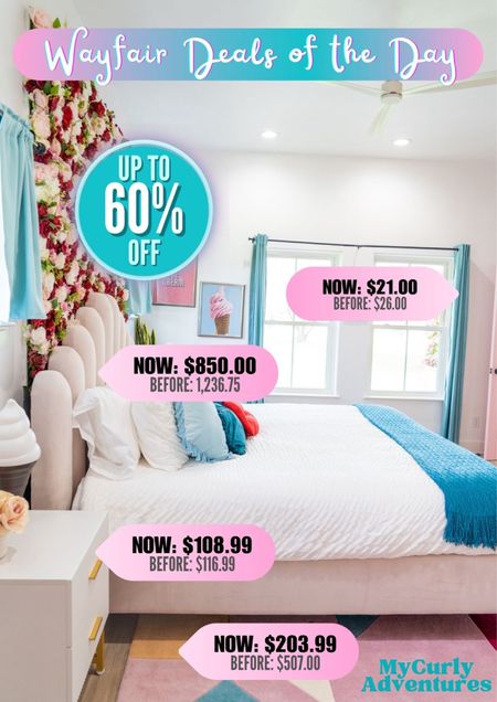 These cozy pink velvet upholstered bed with curved headboard, long blackout curtain, aesthetic bedside table cabinet and hand tufted wool carpet rug are now on sale for up to 60% off at Wayfair!

- bedroom makeover, bedroom design, modern home decor, home styling, home design inspiration, home ideas, best interior design, home accessories, furniture, house decor, fall decor, holiday decor, home accents, home styling, home design, Wayfair sale, Wayfair flash deals

#LTKhome #LTKsalealert #LTKfindsunder50 #LTKfindsunder100 #LTKstyletip #LTKfamily

#LTKGiftGuide