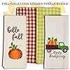 Fall Collection Kitchen Towel Set, Bundle Includes 1 Happy Thanksgiving Towel, 1 Hello Fall Towel... | Amazon (US)