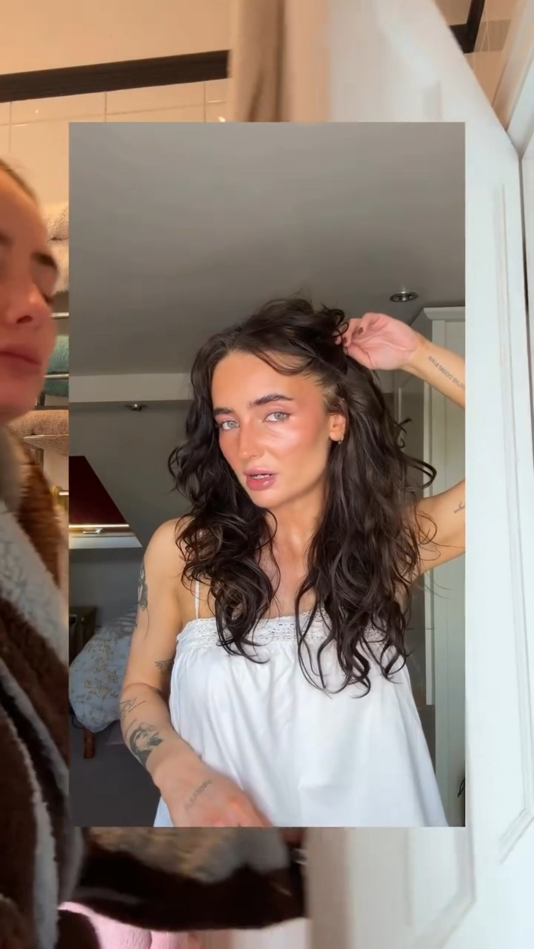 Skincare, wavy hair routine and quick makeup I hear you ask? We needed a serious glow up today 😂🫣 #grwm #chattygrwm #skincare #wavyhair #cleangirlmakeup @ogxbeautyuk @soldejaneiro @umbertogiannini @onlycurlslondon @garnieruk @theouai @evohair @theinkeylist @cetaphil @necessary.good @maybelline @kyliecosmetics @makeupbymario @charlottetilbury @maccosmeticsuki @benefitcosmeticsuk