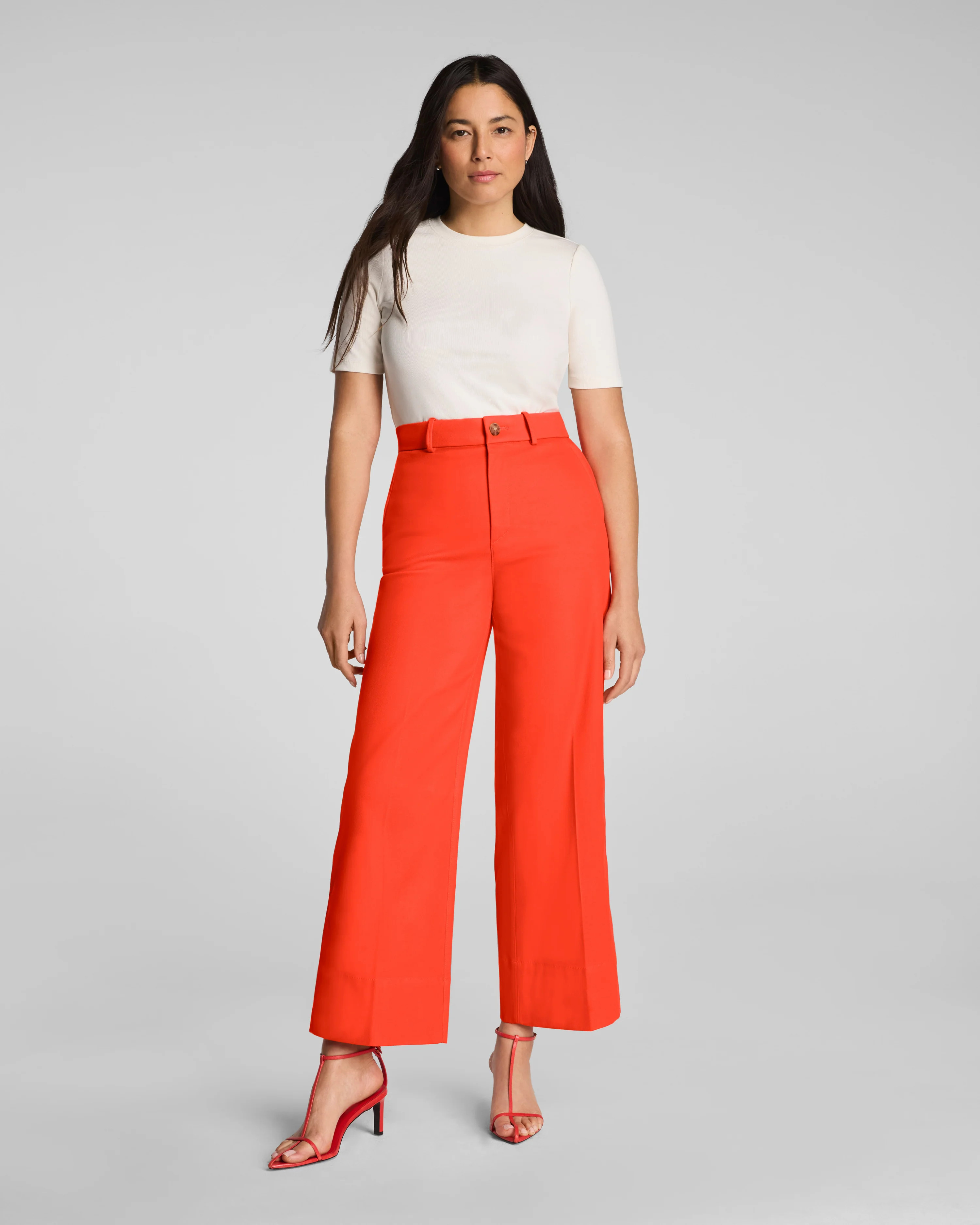 Stretch Twill Cropped Wide Leg Pant | SPANX | Spanx