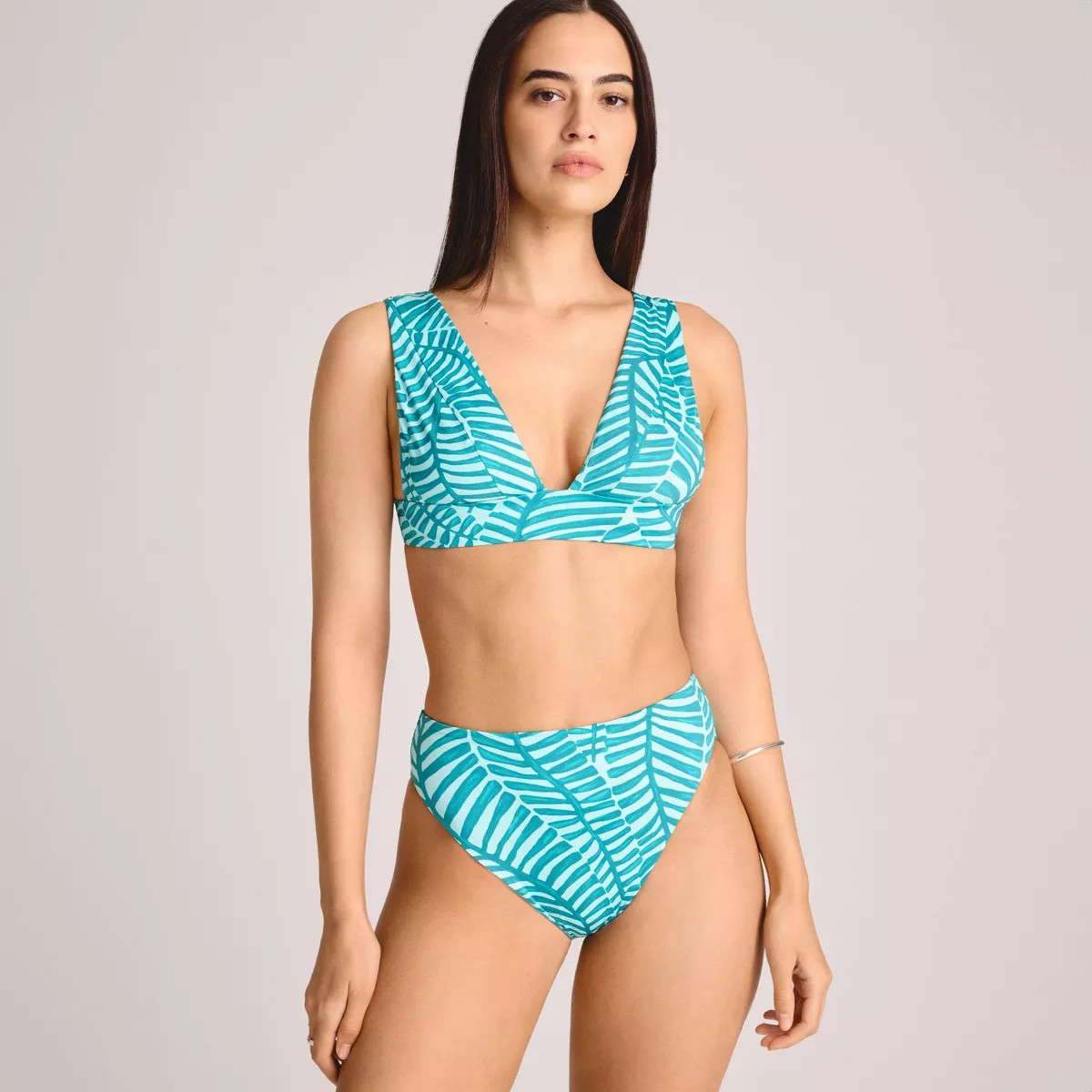 Vitamin A Women's Longline Bikini Top - Jade Print | Target
