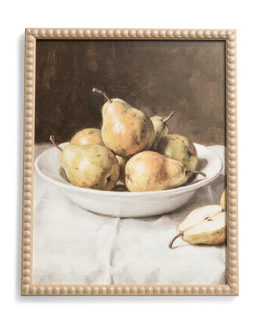 16x20 Pears On A White Plate With Fancy Gold Frame Wall Art | TJ Maxx