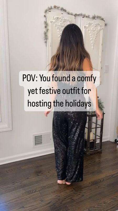 Sequins and a sweatshirt! My kind of hosting outfit. Heck my kinda outfit even if I'm just attending a party. The cutest, most festive, most comfy AND affordable holiday outfit! Everything here  on sale for under $30 too (and those pants come in lengths)!! Bag code: FUN30

Pants small short, top small. 

Maurice’s, Maurices, sequin pants, sequins, holiday outfits, holiday outfit, 

#LTKover40 #LTKfindsunder50 #LTKHoliday