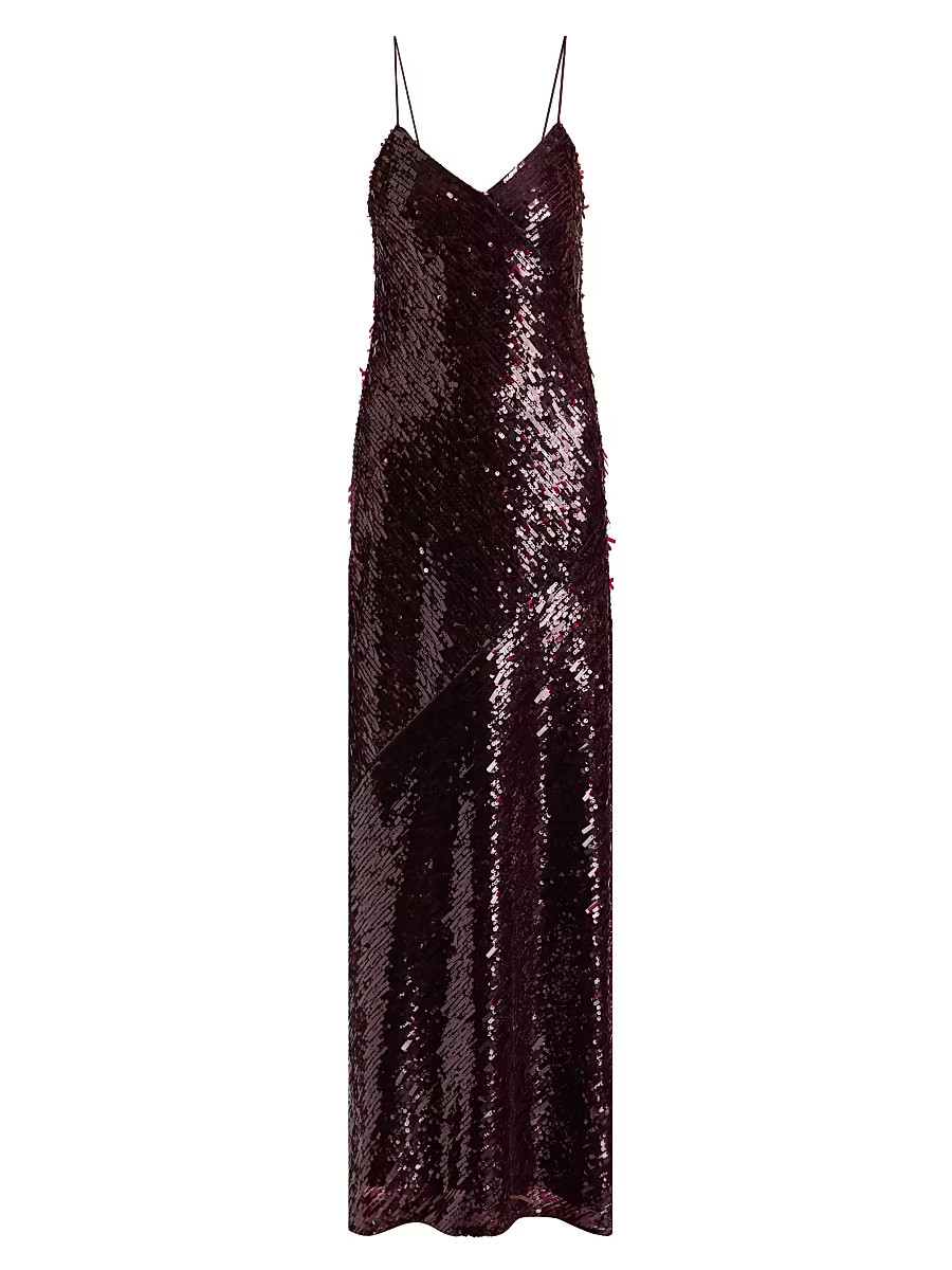 Women's Alanna Sequined Sleeveless Gown - Ruby - Size 0 | Saks Fifth Avenue