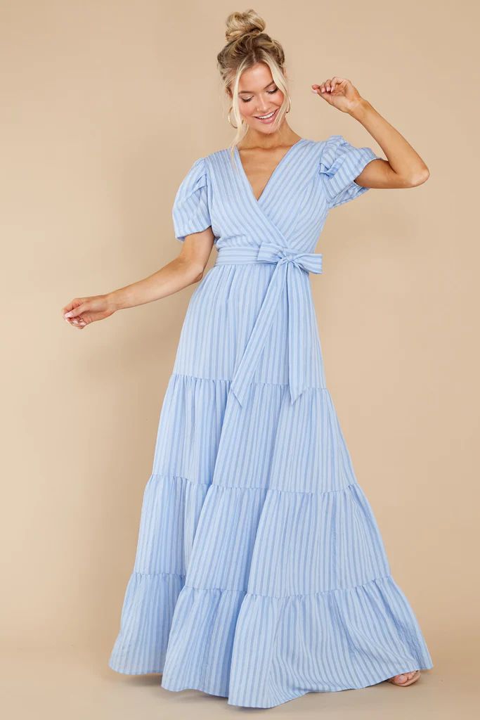 The One For You Light Blue Stripe Maxi Dress | Red Dress 