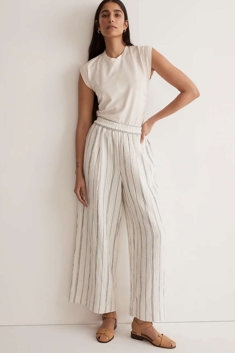 The Harlow Wide-Leg Ankle Pant in Softdrape