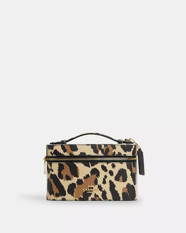 Cosmetic Case With Leopard Print | Coach Outlet US