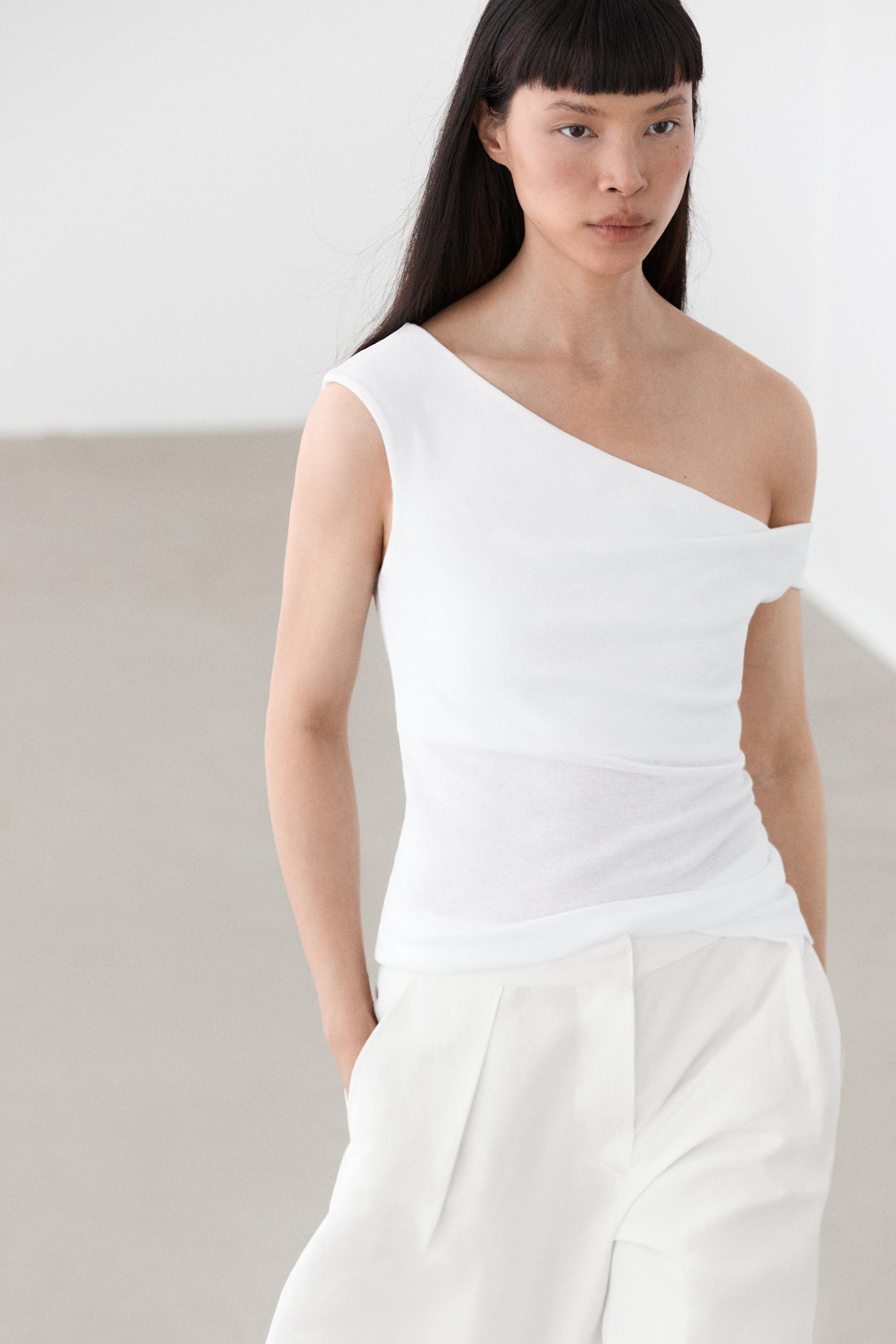 Asymmetric off-the-shoulder top | Massimo Dutti US