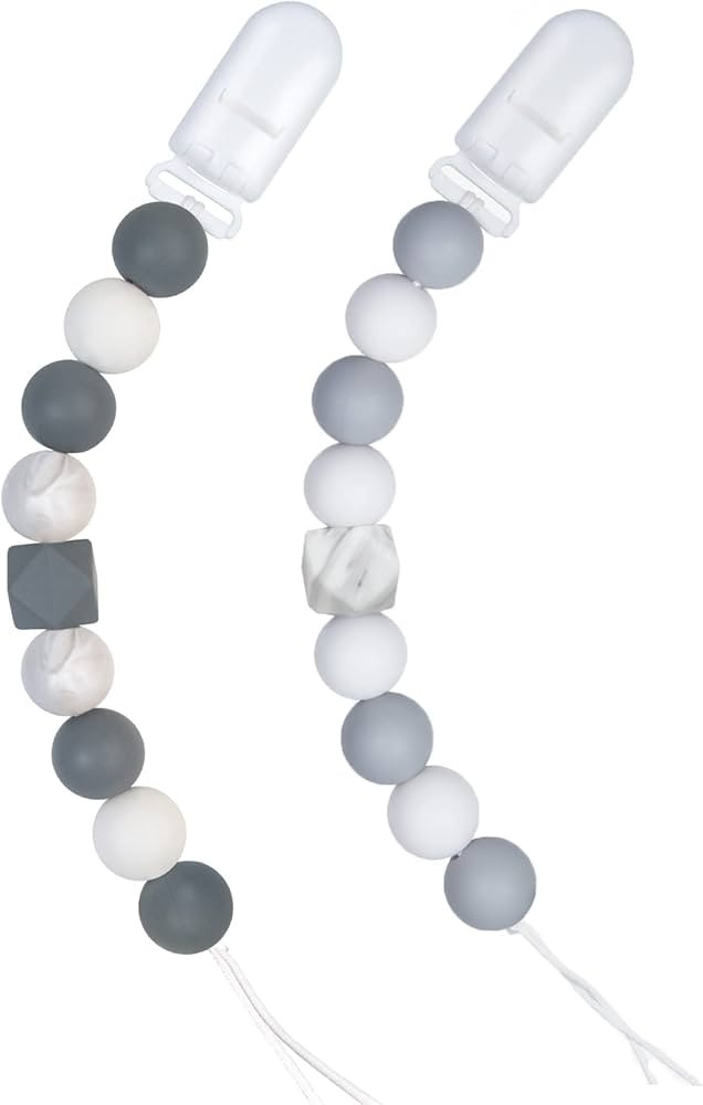 Pacifier Clips for Baby Boys Girls (Grey) | Amazon (US)