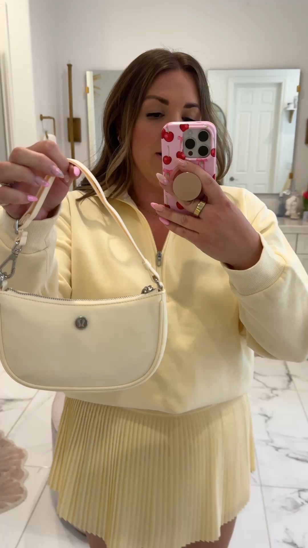 curvy midsize butter yellow spring athleisure lululemon look! wearing size large in pullover and size 12 in skort 

#LTKSeasonal #LTKActive #LTKMidsize