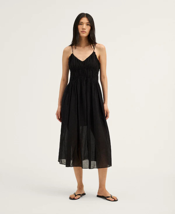 Ruched V-Neck Sleeveless Maxi Dress | Madewell