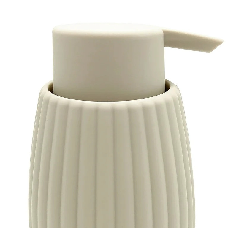 Mainstays Rubberized Plastic Ribbed Soap Pump, Beige | Walmart (US)