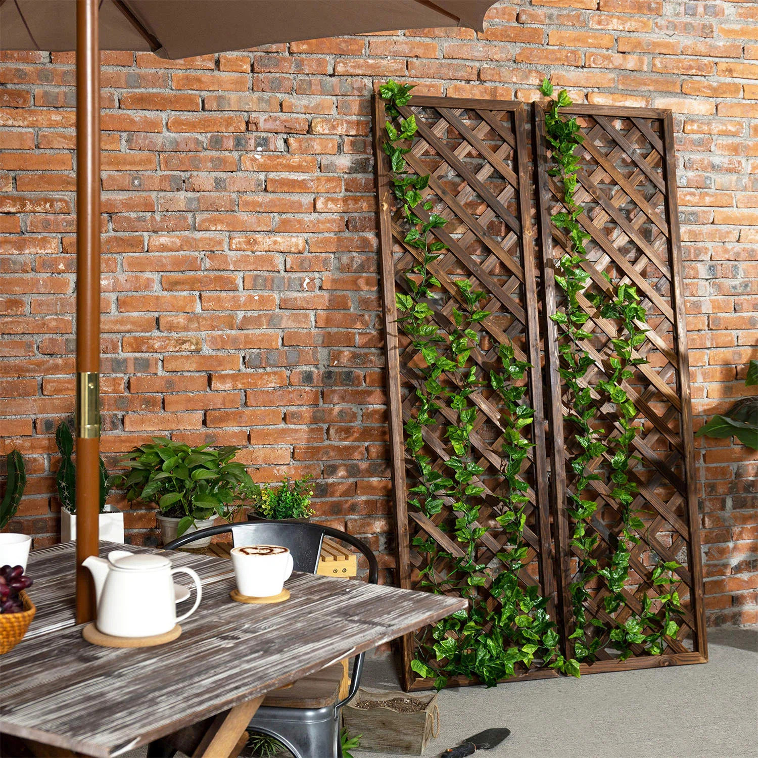 Kalvo 70.86'' H x 1.18'' W Wood Lattice Panel Trellis (Set of 2) | Wayfair North America