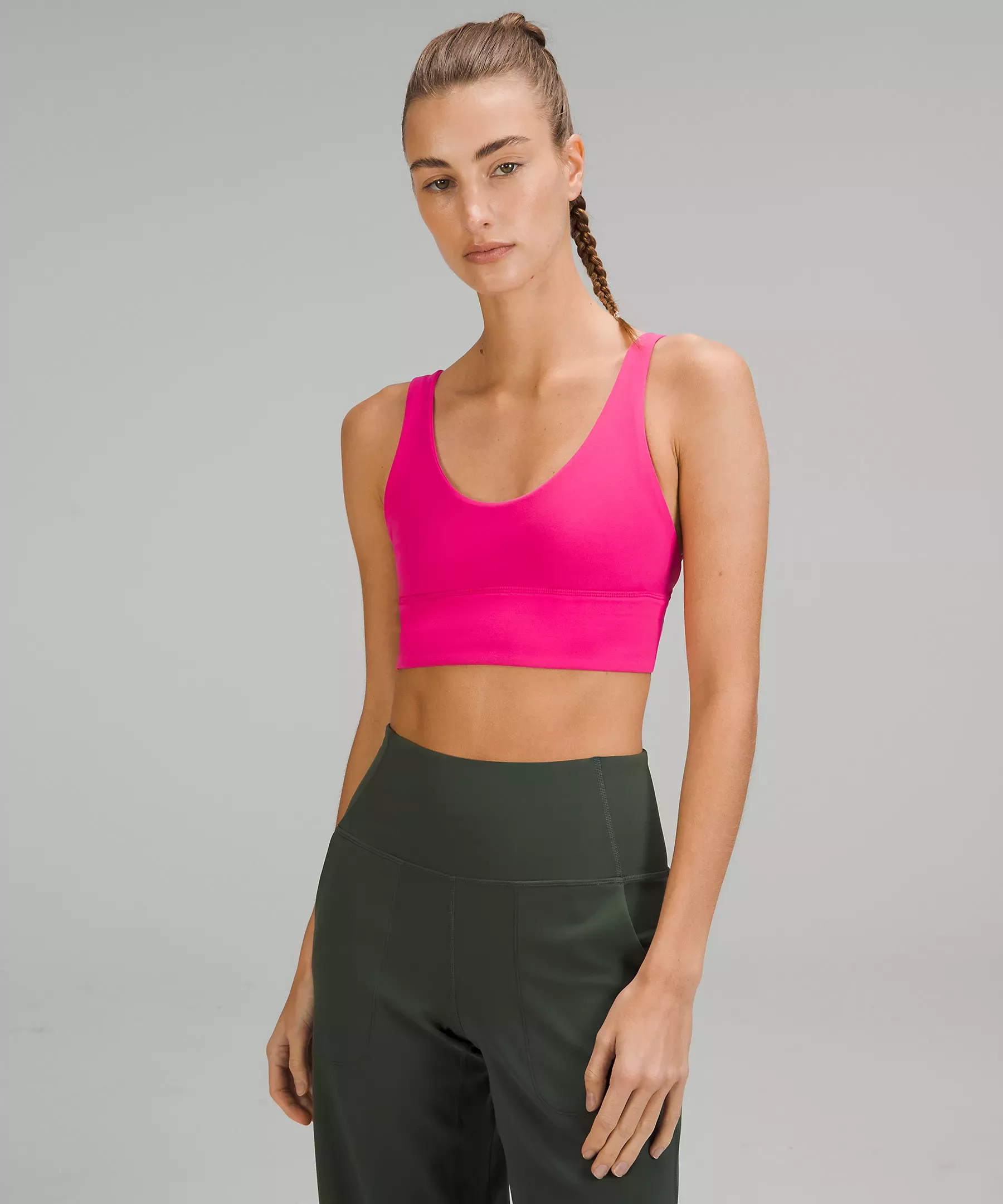 Lululemon In Alignment Longline Bra *Light Support, B/C Cup Blue Linen,  Women's Fashion, Activewear on Carousell