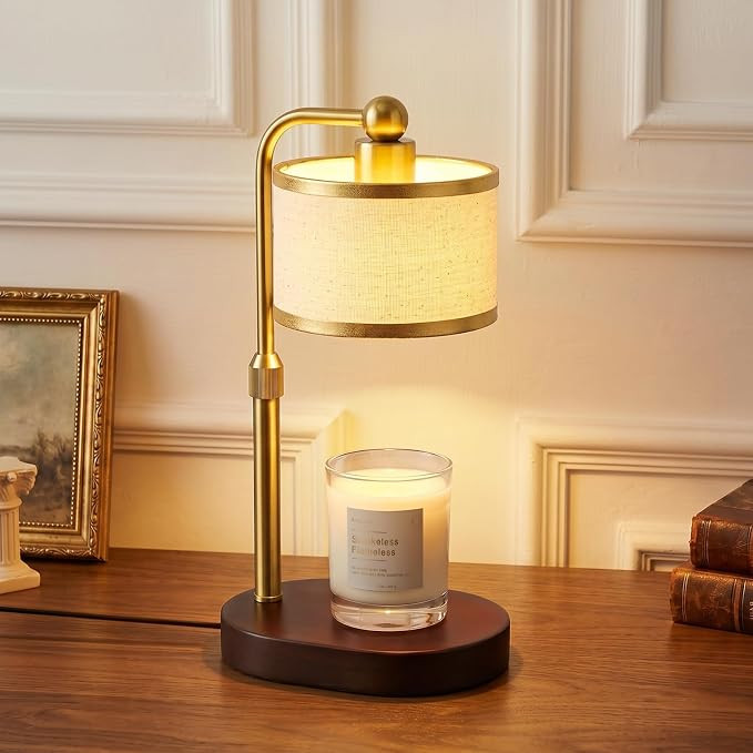 Candle Warmer Lamp with Timer, Modern Golden Candle Warmer for jar Candles, Electric Wax Warmer, ... | Amazon (US)