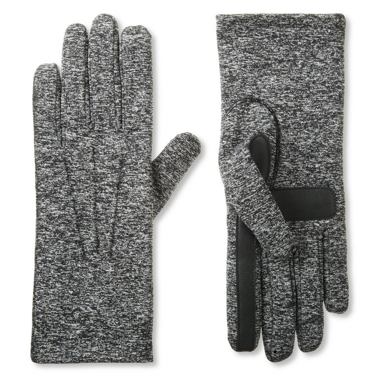 Isotoner Women's Lined Water Repellent Spandex Touchscreen Gloves Black Heather | Walmart (US)