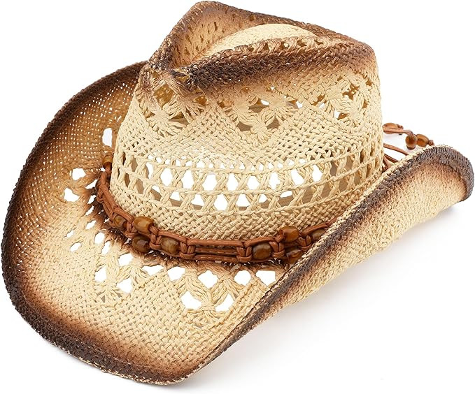 Men Women Cowgirl Straw Western Cowboy Hat | Amazon (US)