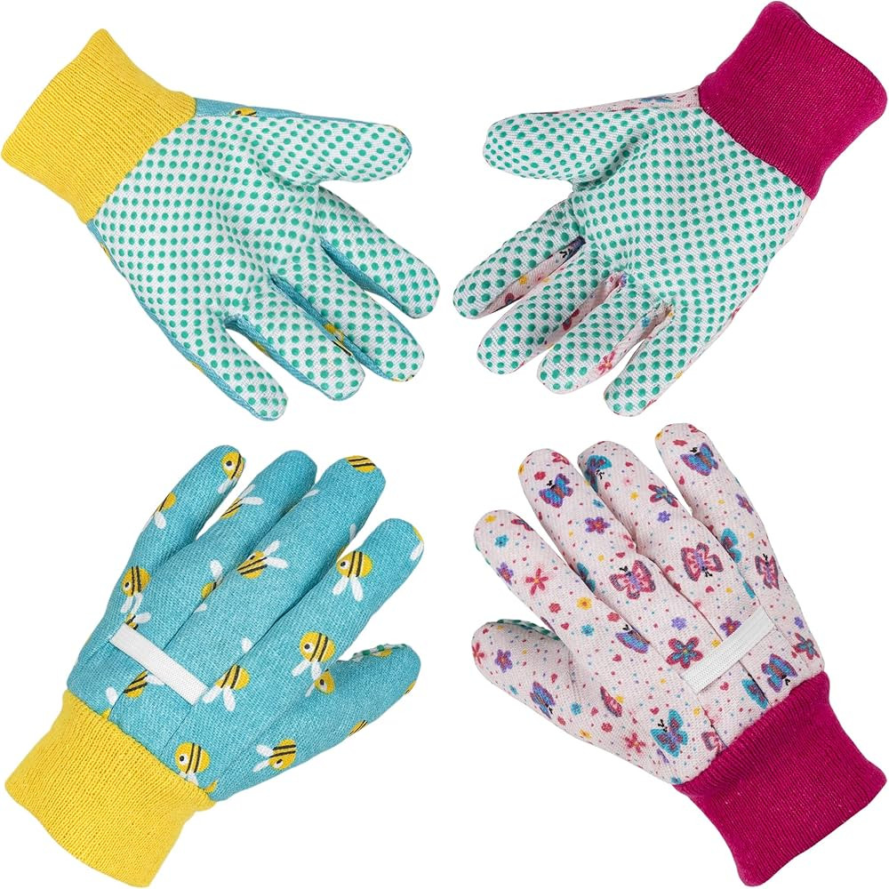 PROMEDIX P Kids Garden Gloves 3-6 Years Old Children Gardening Gloves, 2- Pair Pack, Blue&Pink | Amazon (US)