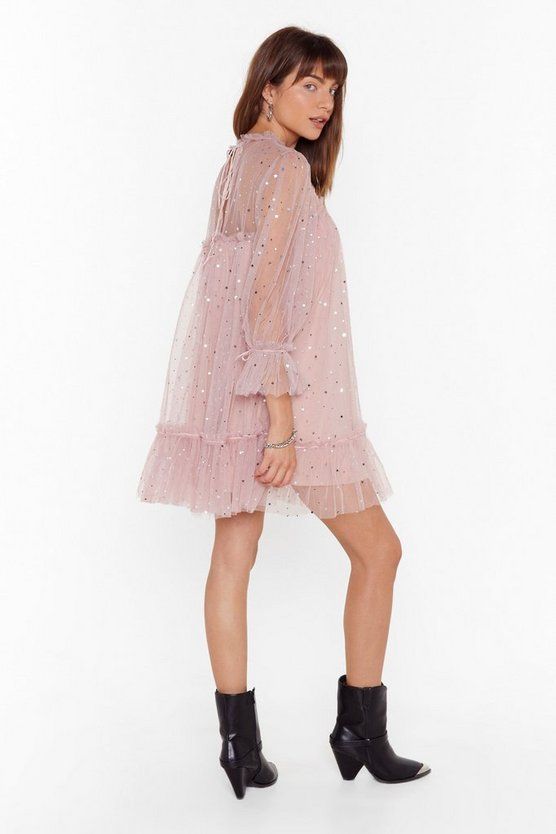 Star and Wide Mesh Mini Dress | NastyGal (US & CA)