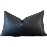 Black Leather Pillow, Handmade With Vintage Leather - Limited Edition | Etsy (US)