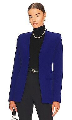 L'Academie Kiara Blazer in Worker Blue from Revolve.com | Revolve Clothing (Global)