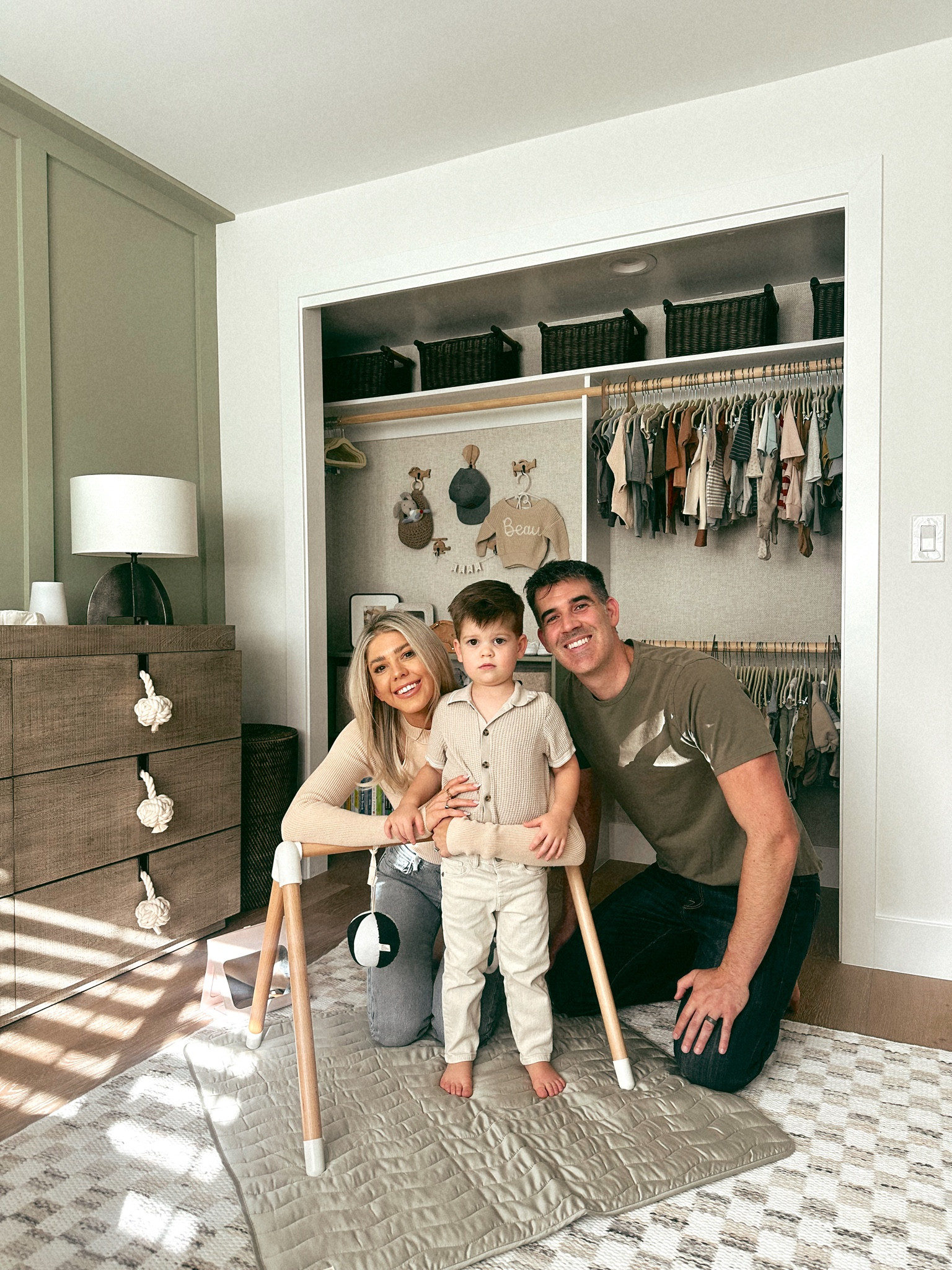 Beau’s nursery reveal. Sharing all the things in this space. Everything from baby name wall sign, nursery rocking chair, rug, closet organization, nursery decor and more 

#LTKBaby #LTKHome #LTKBump