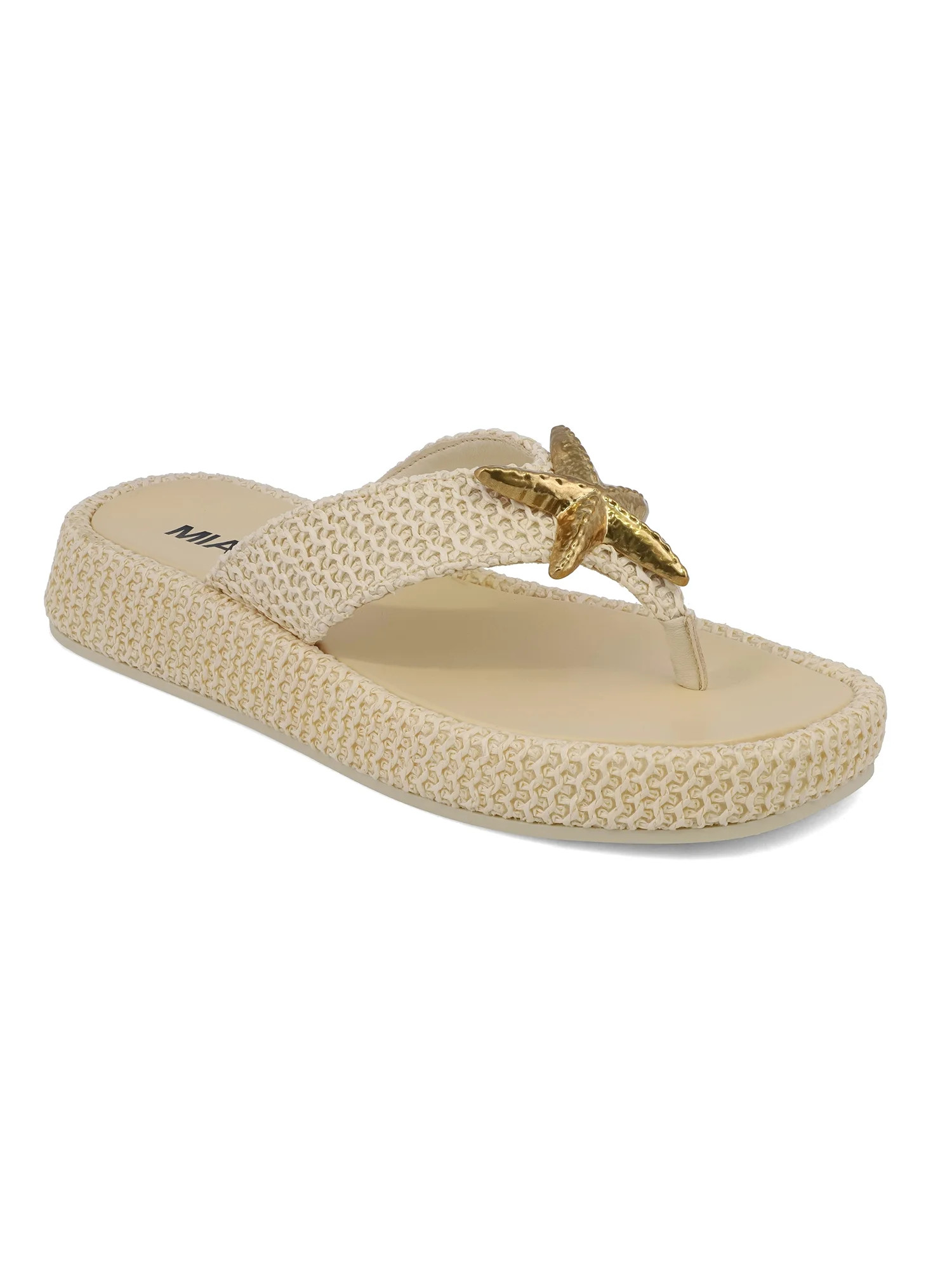 Mia Too Women's Pammy-R Slide On Thong Platform Sandal | Walmart (US)