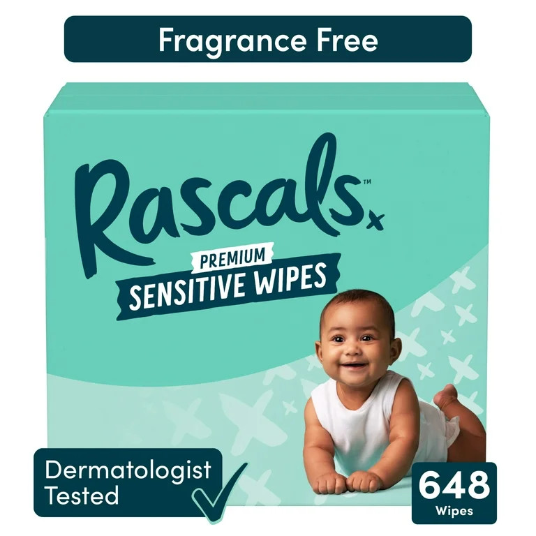 Rascals Premium Senstitive Alcohol Free Baby Wipes, 648 Count (Select for More Options) | Walmart (US)
