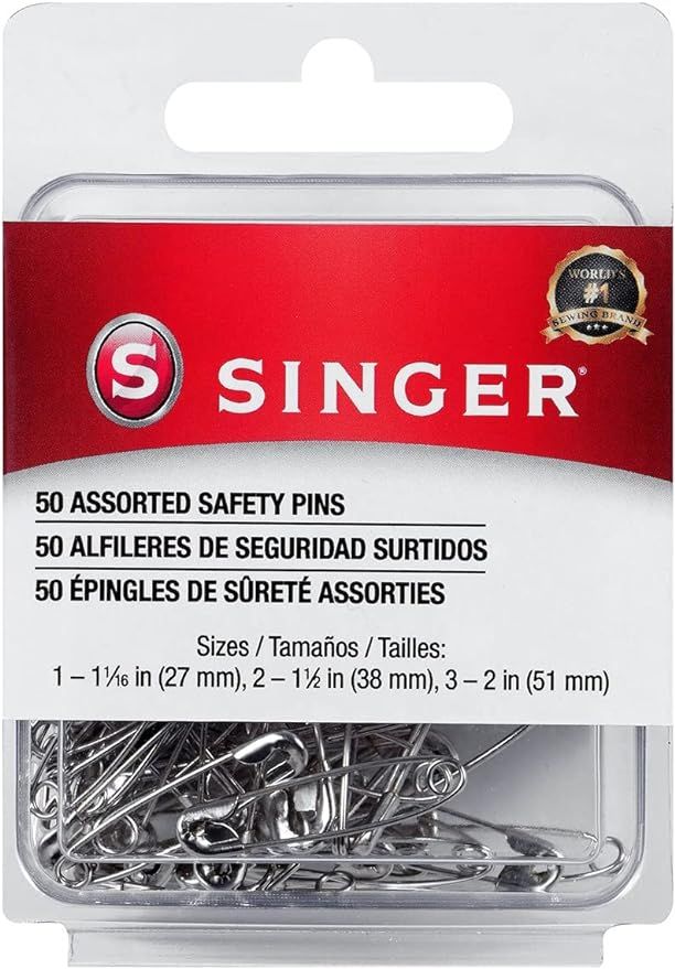 SINGER 00226 Assorted Safety Pins, Multisize, Nickel Plated, 50-Count | Amazon (US)