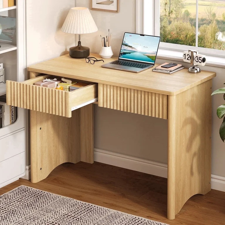 Bestier Computer Desk with 2 Storage Drawers,Home Office Writing Study Desk PC Table for Small Sp... | Walmart (US)