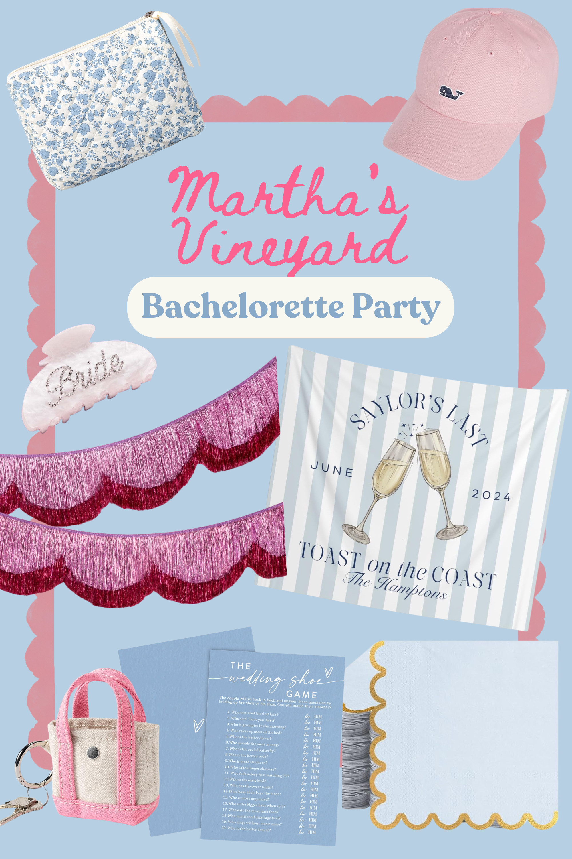 Martha's Vineyard Bachelorette Party - Pink Scallop  

 