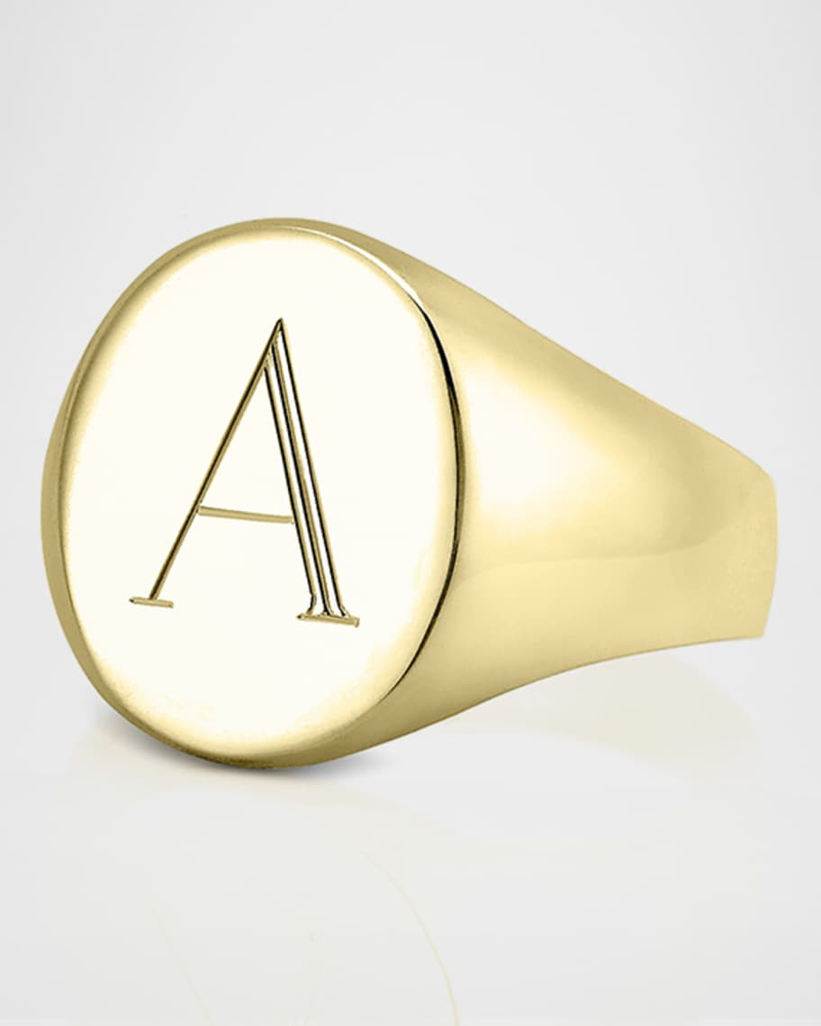 Sarah Chloe Lana 14K Gold Initial Signet Ring, Size 3-9 | Neiman Marcus