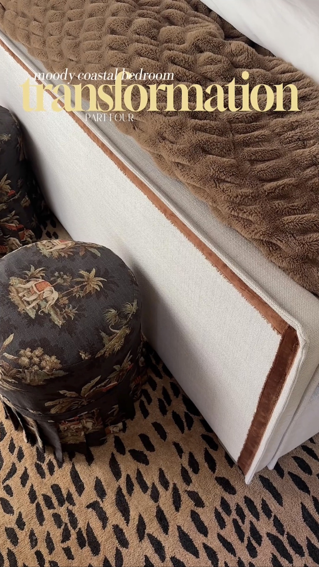 Moody coastal bedroom transformation part 4! Coastal eclectic home decor, upholstered bed.

#LTKootd #LTKHome #LTKgrwm