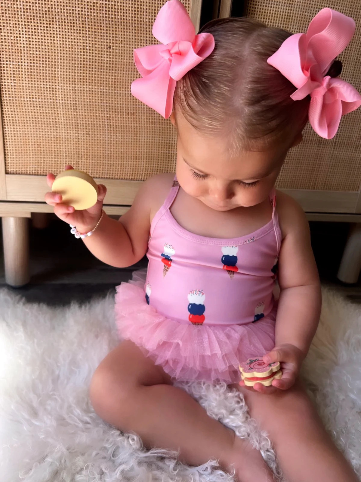 Pink Ice Cream / Ariel Tutu Swimsuit / UPF 50+ | SpearmintLOVE