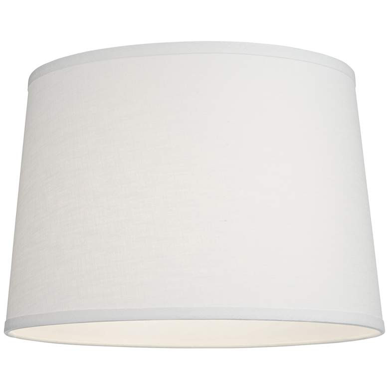 Springcrest White Linen Drum Lamp Shade 14x16x11x11 (Spider) - #415X4 | Lamps Plus | Lamps Plus