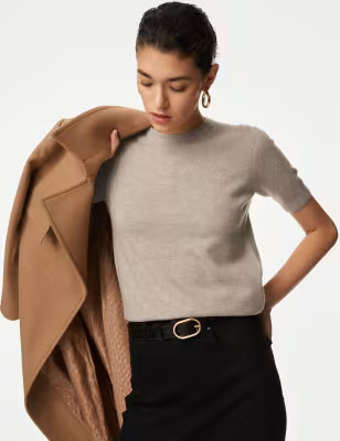 Merino Wool With Cashmere Knitted Top | Marks and Spencer US