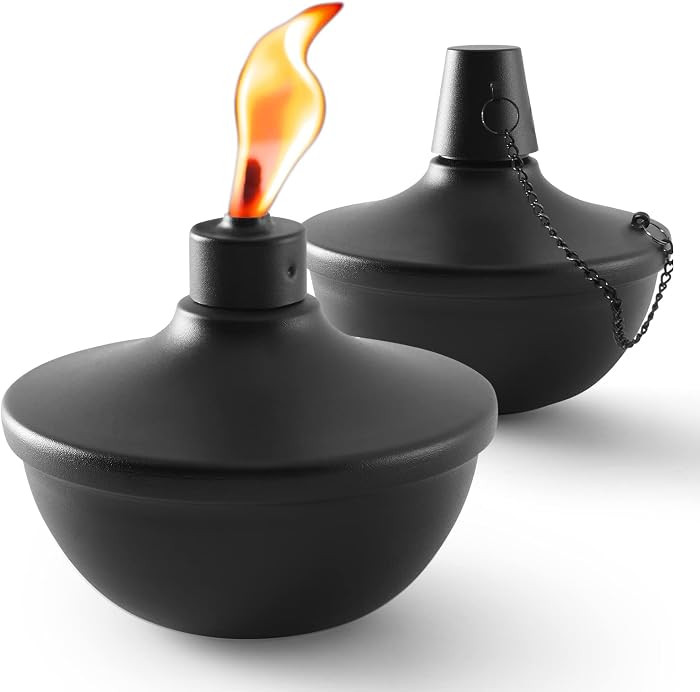 2 Pack Metal Table Top Torches, 22oz Citronella Torches for Outside, Refillable Flame Light Torch... | Amazon (US)