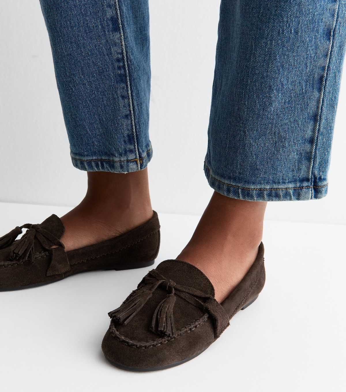 Premium Real Suede Dark Brown Tassel Loafers | New Look | New Look (UK)