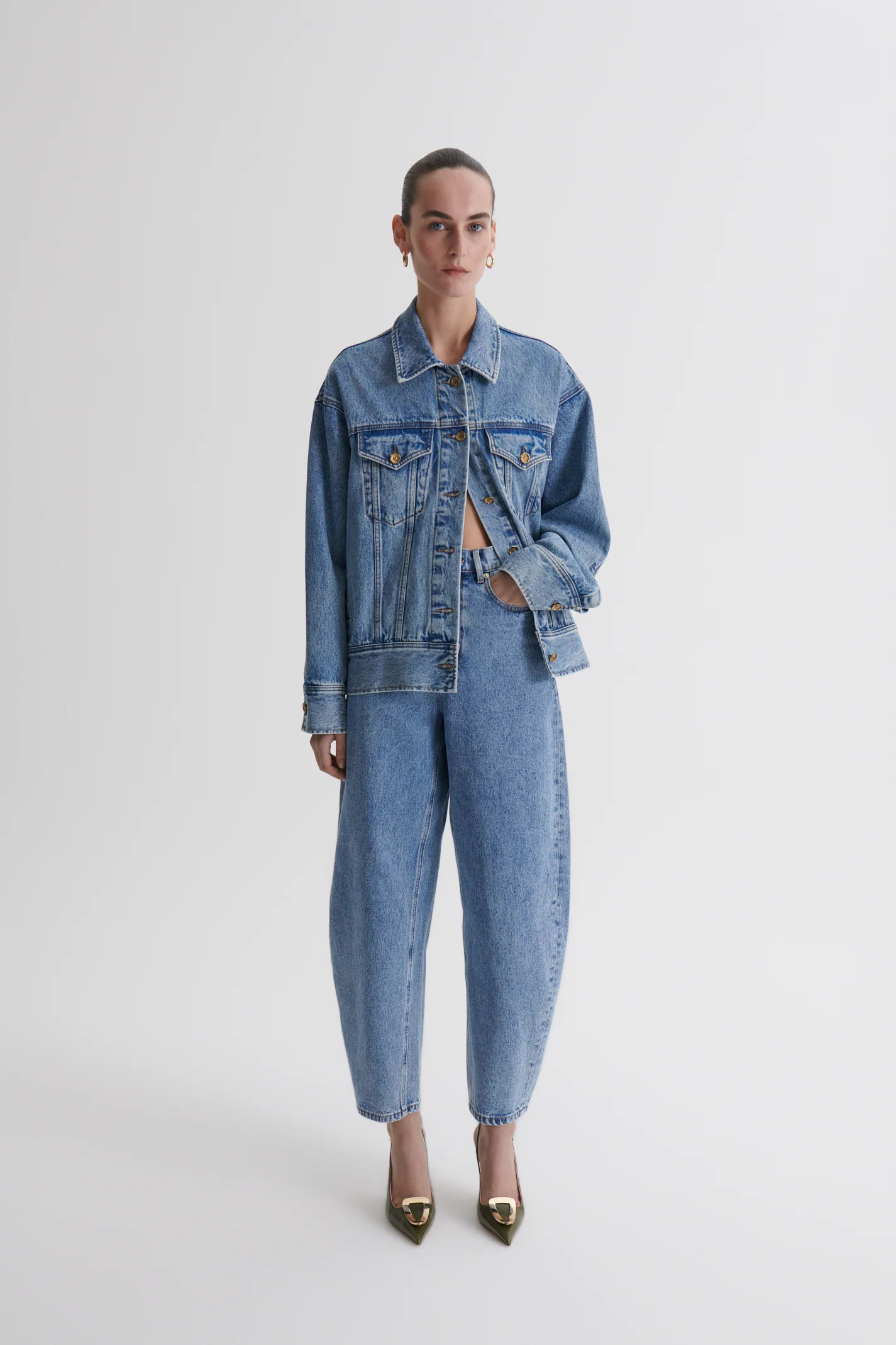 DENIM OVERSIZED JACKET - MID.INDIGO - Scanlan Theodore | Scanlan Theodore AU