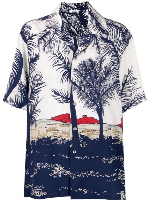 P.A.R.O.S.H. Palm Tree Print Silk Shirt - Farfetch | Farfetch (RoW)