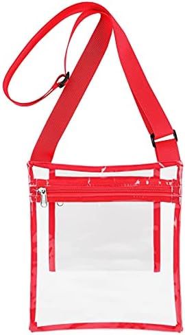 HULISEN Clear Crossbody Purse Bag, Stadium Approved, with Extra Inside Pocket | Amazon (US)