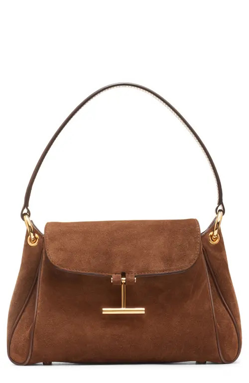 TOM FORD Small Tara Suede Shoulder Bag in 1B033 Whisky at Nordstrom | Nordstrom