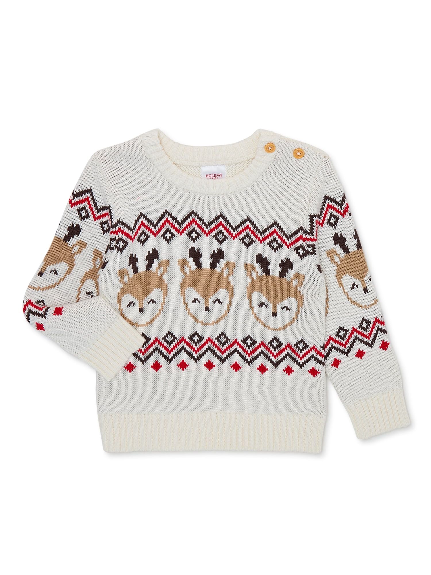 Holiday Time Baby and Toddler Boy or Girls Unisex Sweater, Sizes 12 Months to 5T | Walmart (US)