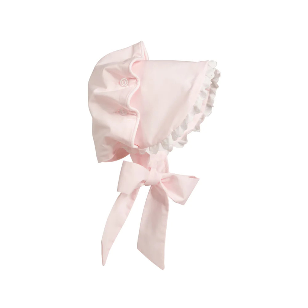 Bellefaire Bonnet - Palm Beach Pink with Worth Avenue White Eyelet | The Beaufort Bonnet Company