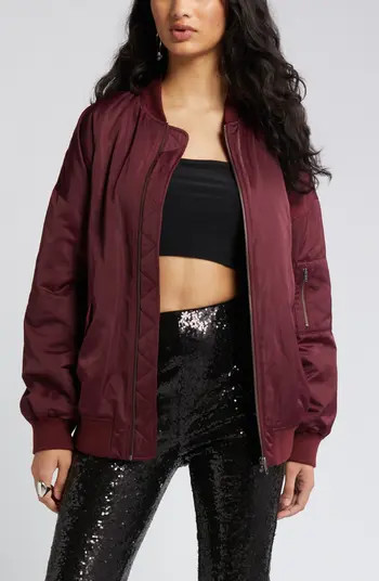 Open Edit Oversize Bomber Jacket | Nordstrom | Nordstrom