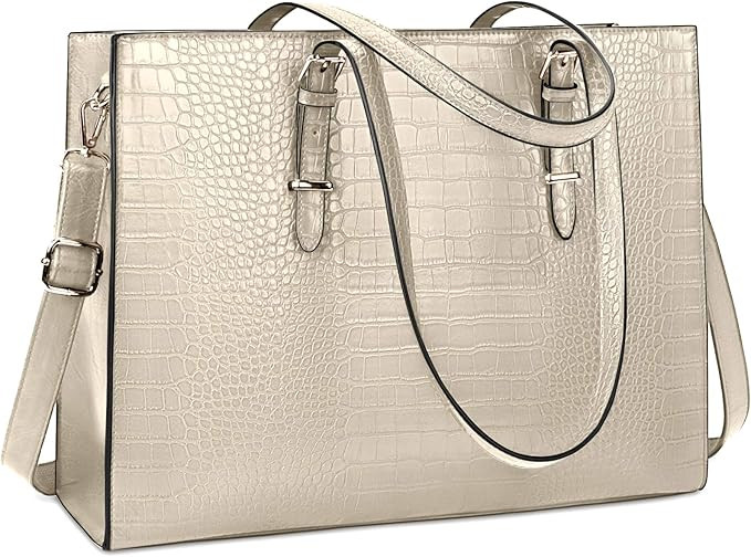 Laptop Bag for Women 15.6 Inch Laptop Tote Bag Leather Classy Computer Briefcase for Work Waterpr... | Amazon (US)