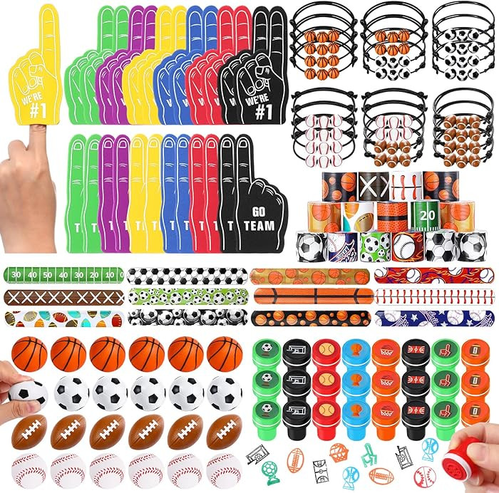 Aoriher 120 Pcs Sport Balls Party Favors Set Serve 24, Basketball Football Soccer Goodie Foam Fin... | Amazon (US)
