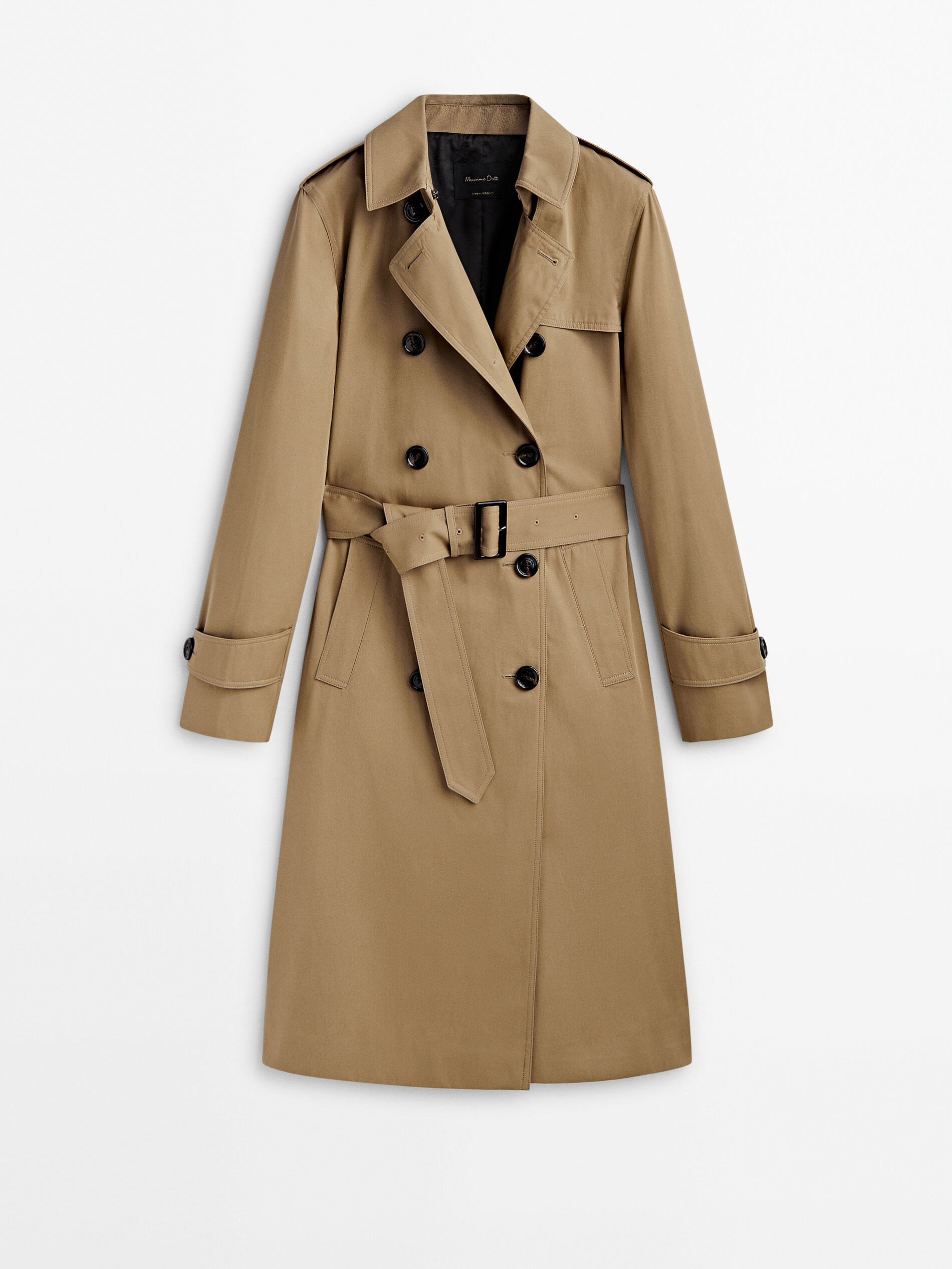100% cotton trench coat with belt | Massimo Dutti US